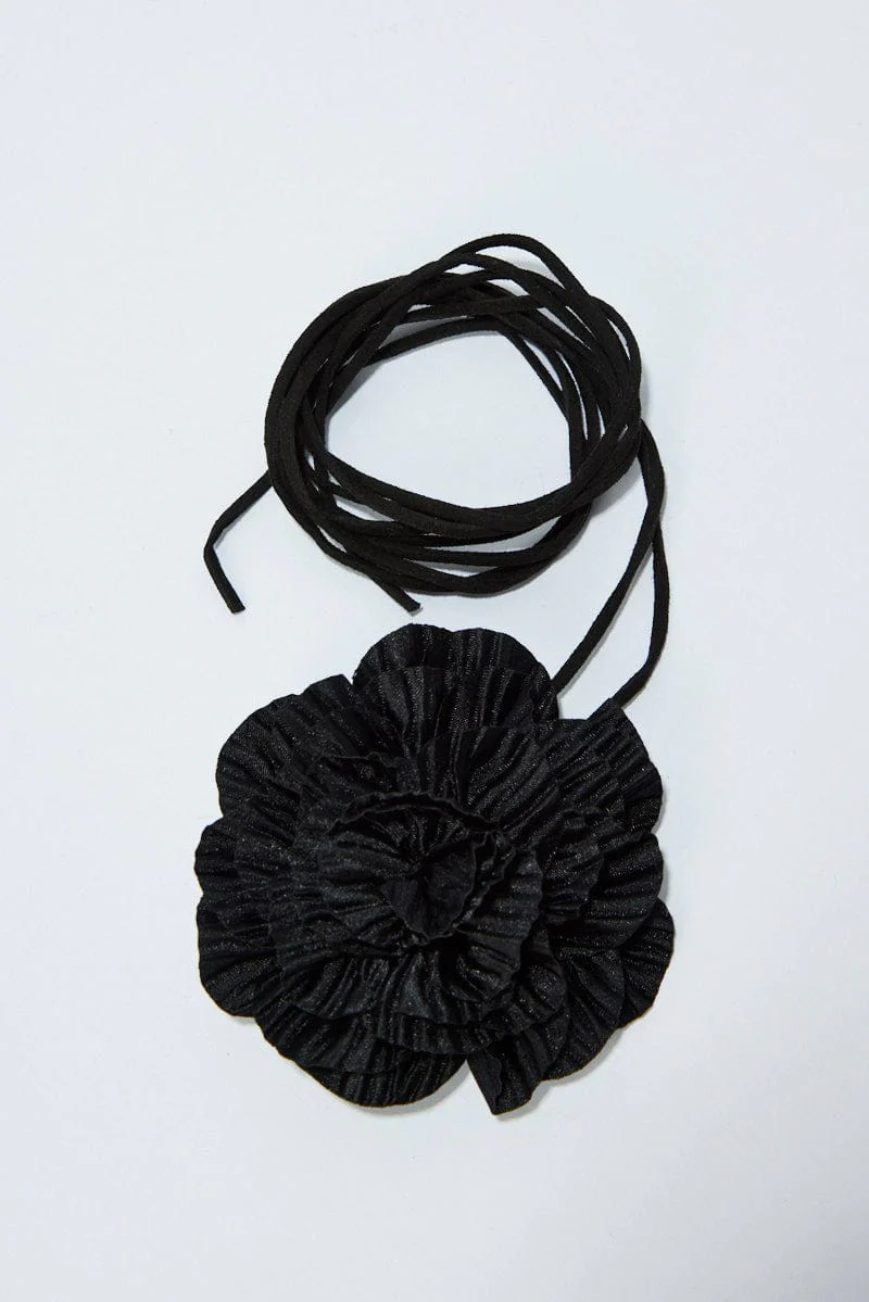 Black Rosette Belly Chain