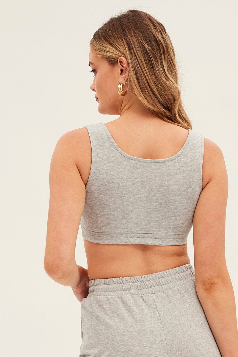 Grey Basic Crop Top