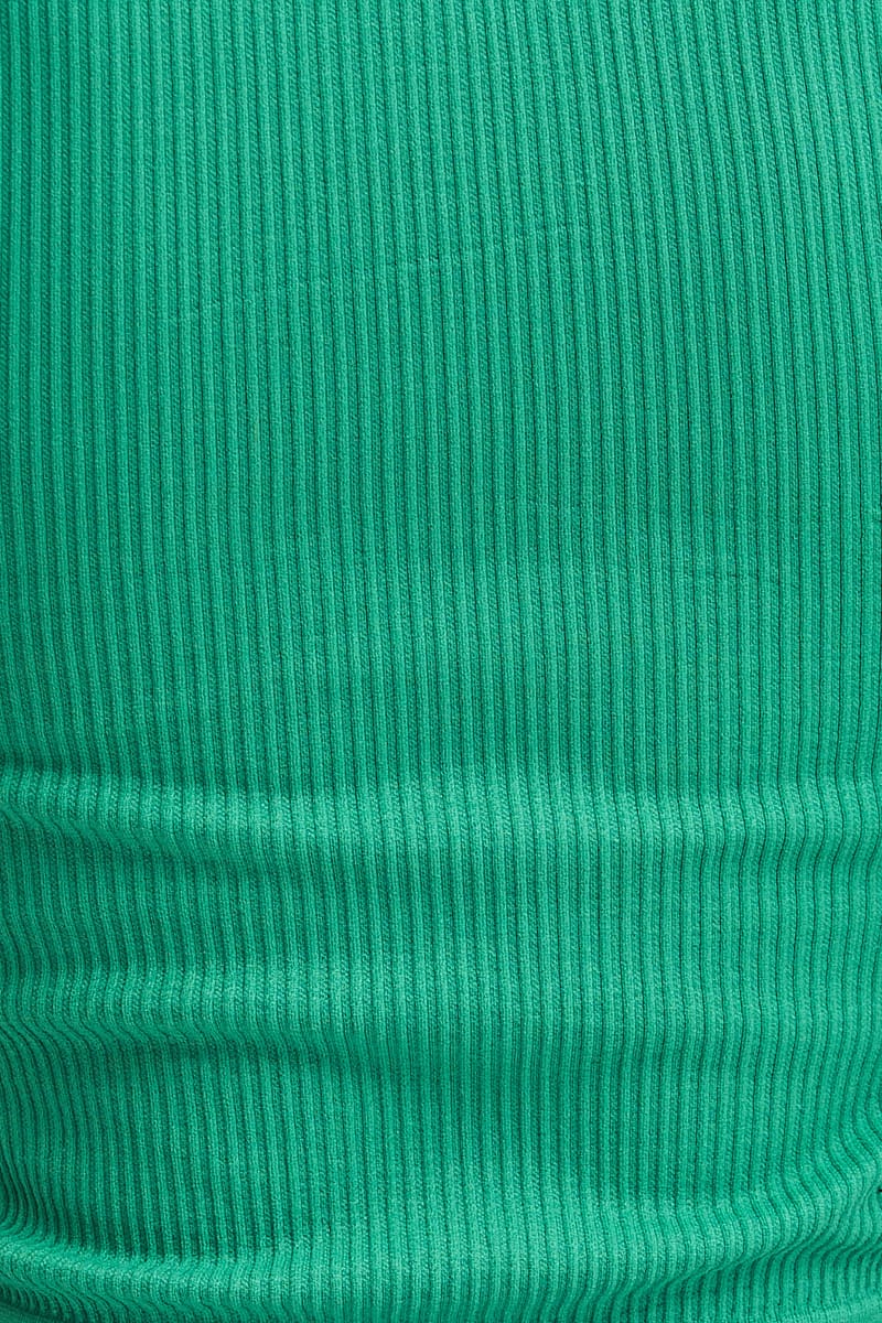 Green Tank Top Crew Neck Seamless