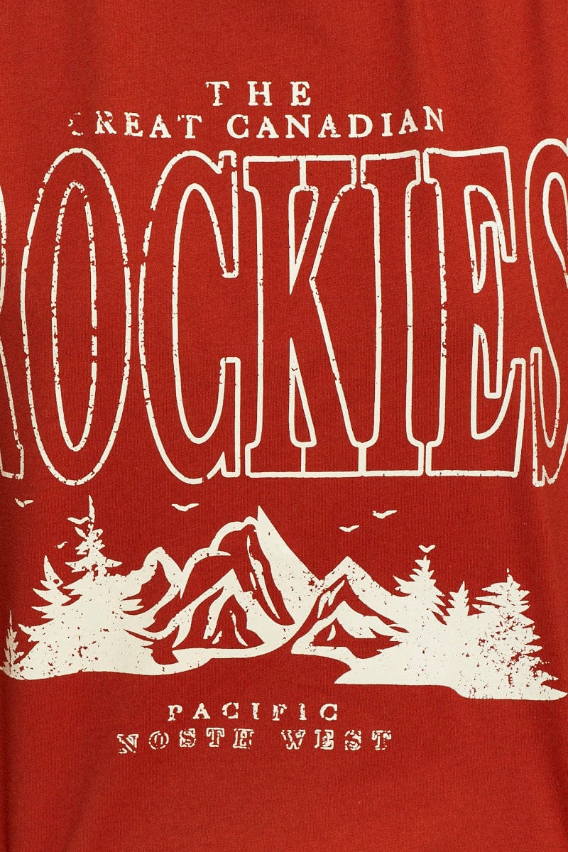 Brown Graphic T Shirt Short Sleeve