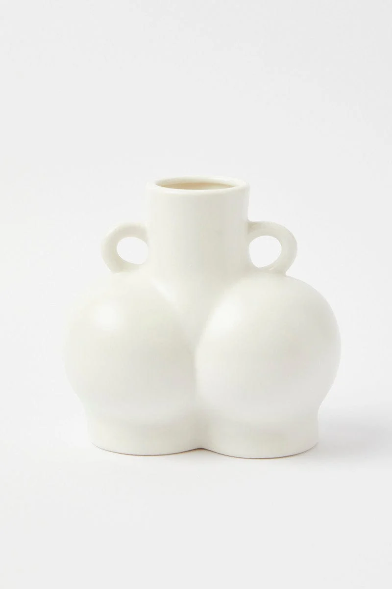 White Ceramic Booty Vase