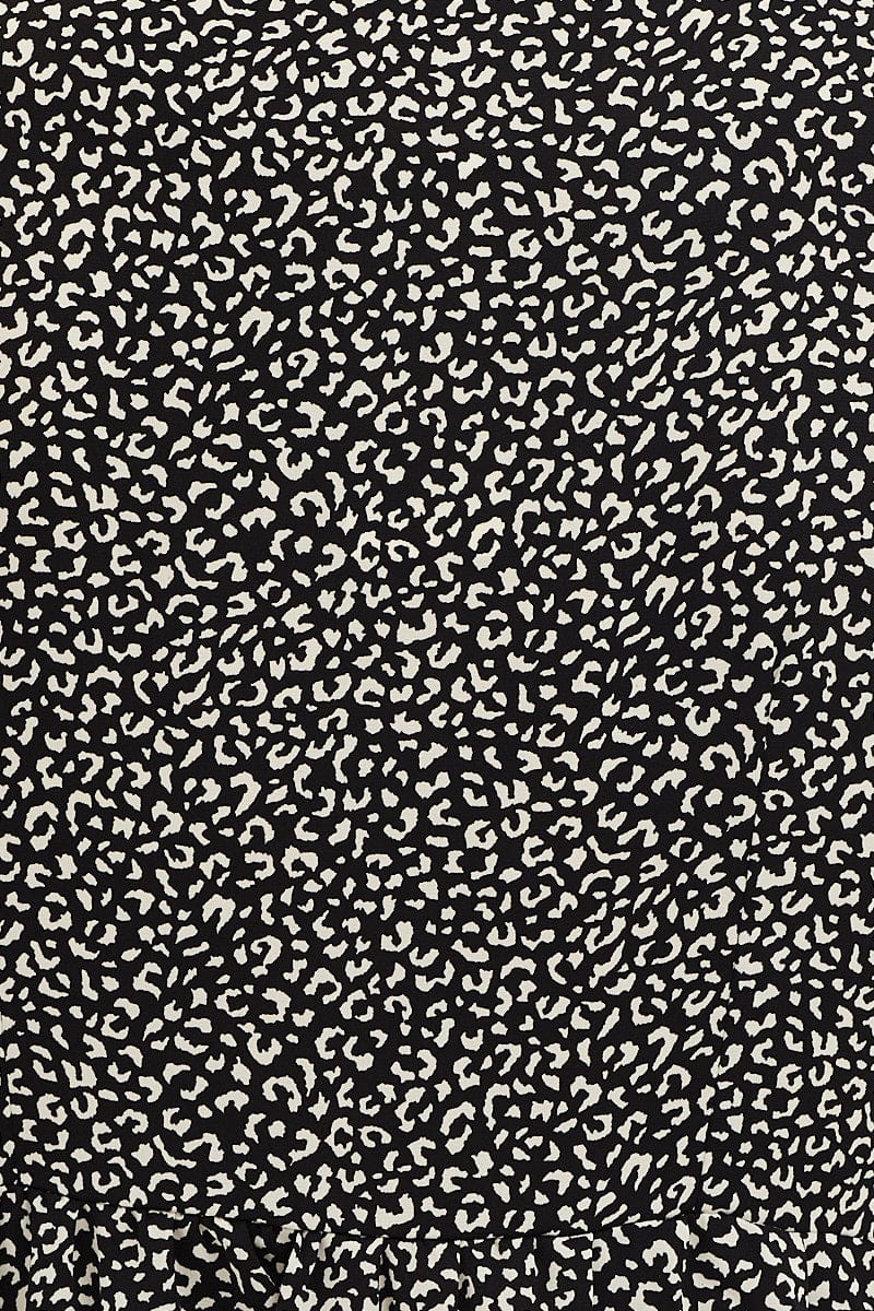 Geo Print Pocket Front Button Midi Dress