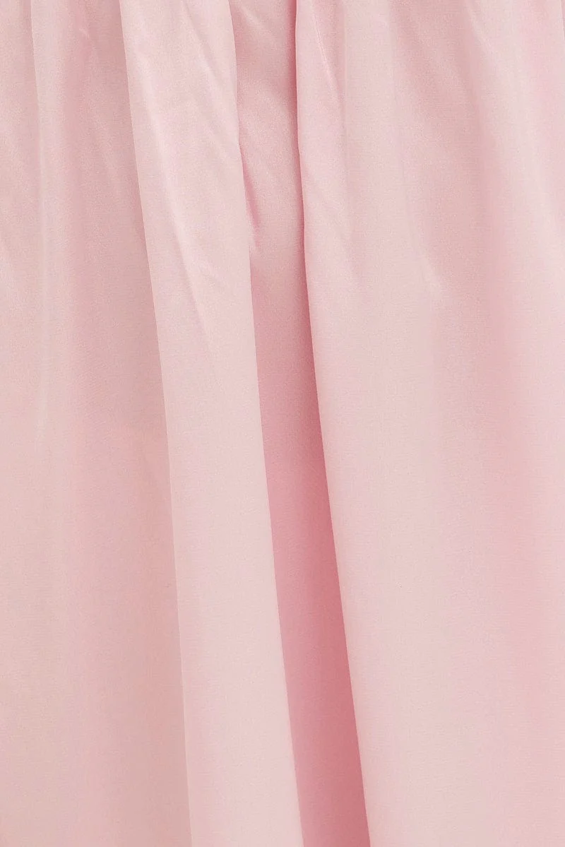 Pink Nightie Sleeveless Scoop Necksatin Slip Dress