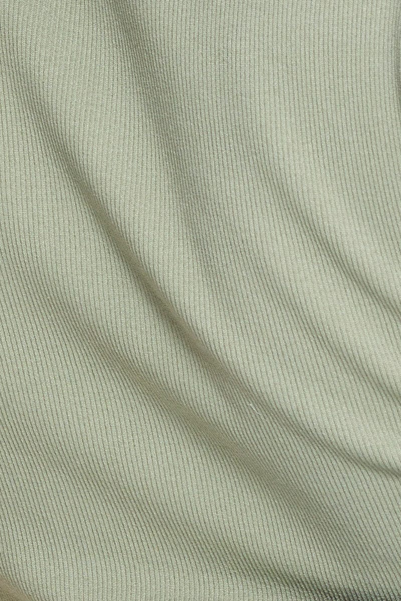 Green T Shirt Short Sleeve Crop Crew Neck