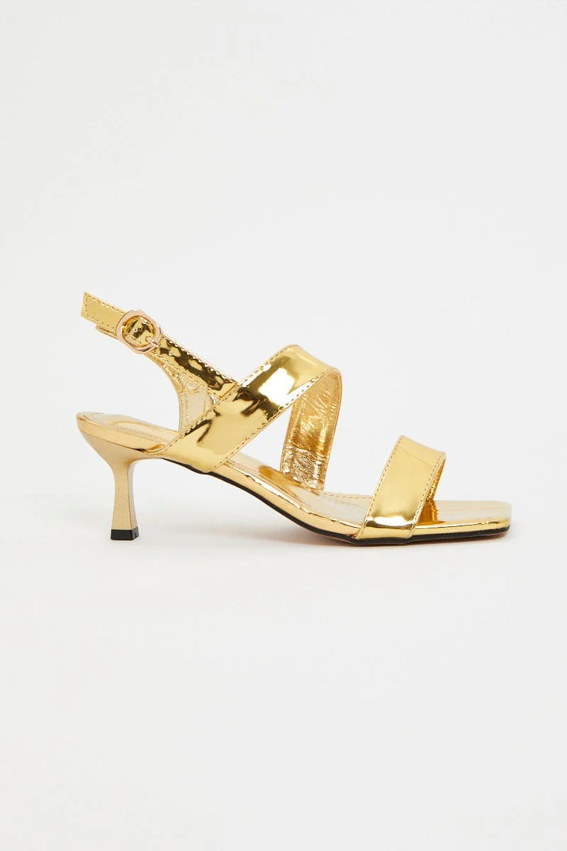 Gold Strappy Heels
