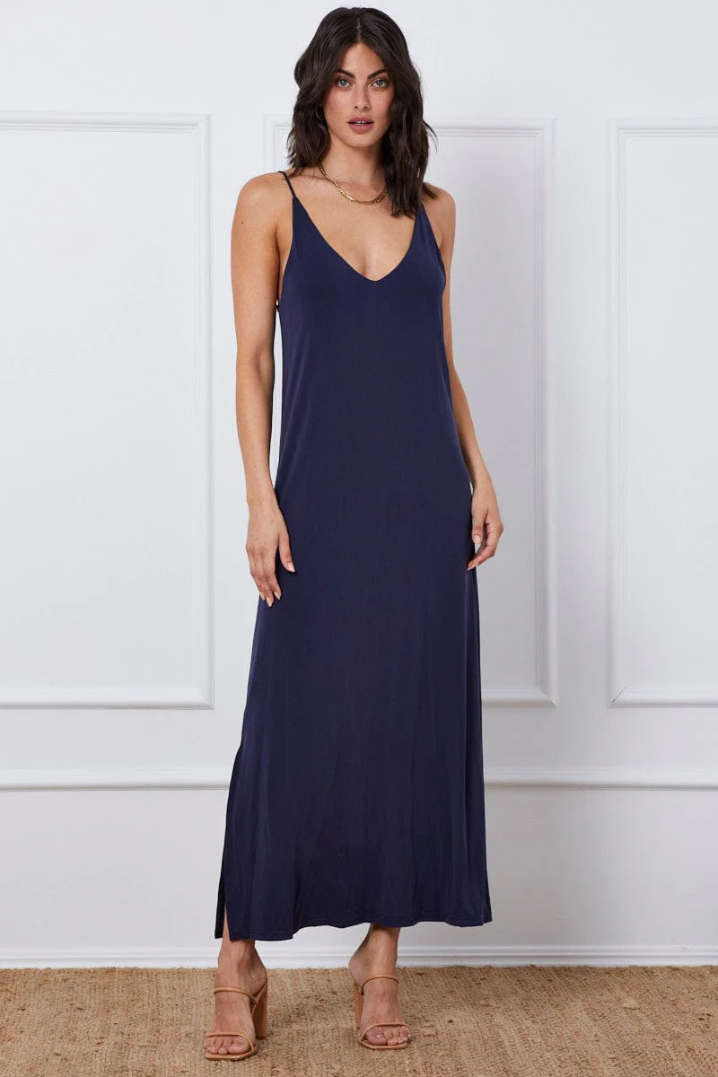 Grey Maxi Dress V Neck