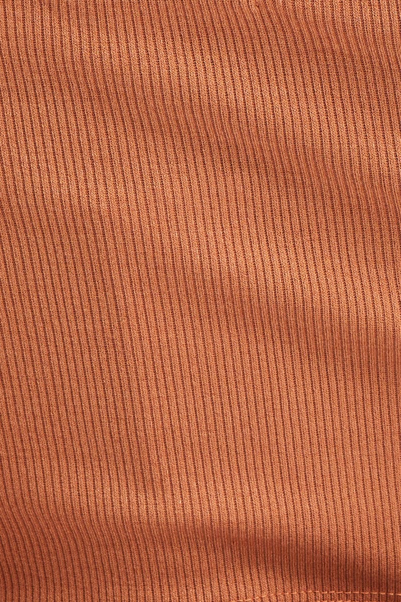 Brown Top Short Sleeve Cami