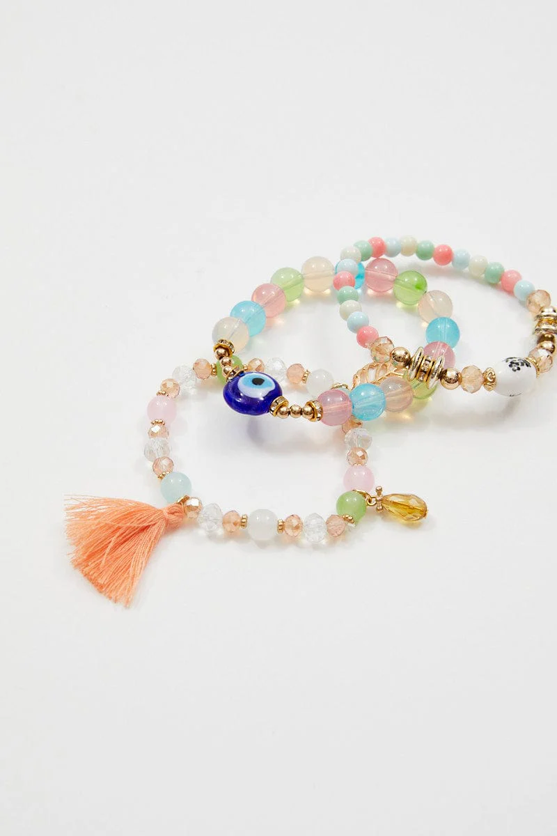 Orange Beaded Bracelet