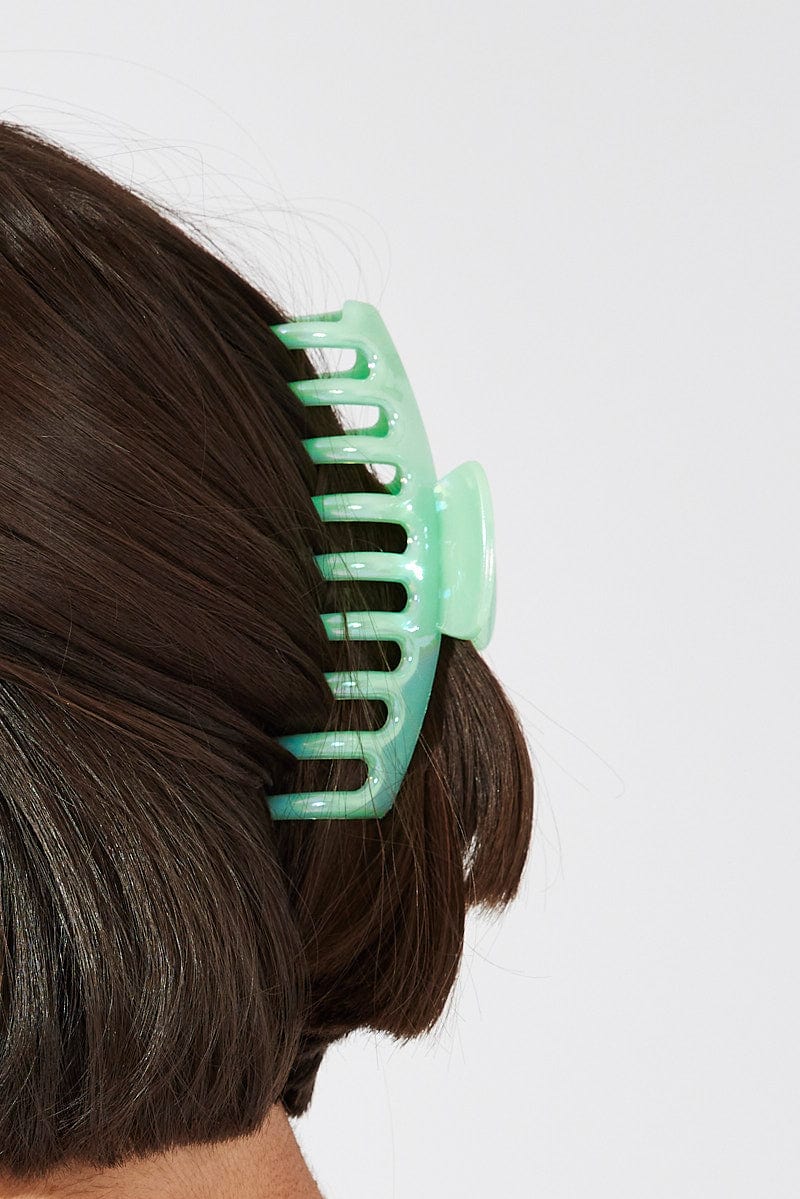 Green Classic Hair Claw Clip