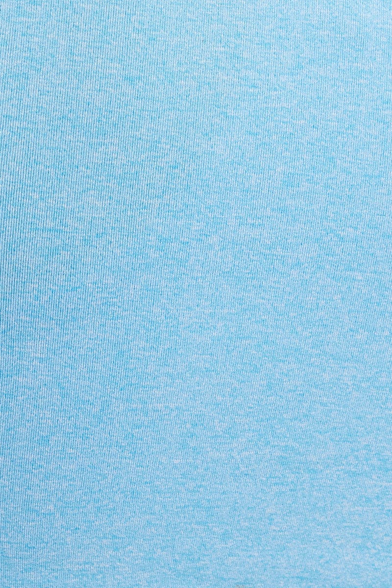 Blue Seamless Activewear Singlet Basic Top
