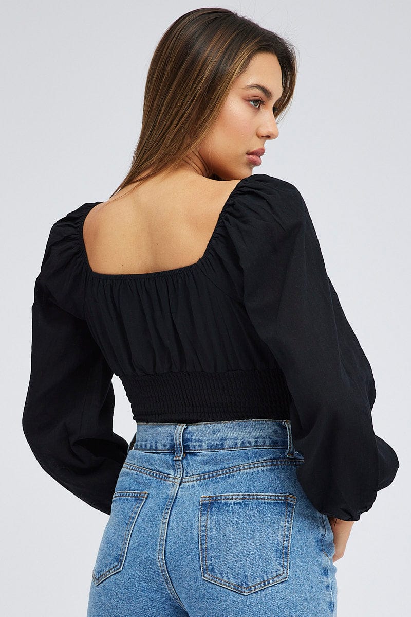 Black Bodysuit Short Sleeve Sweetheart Neck