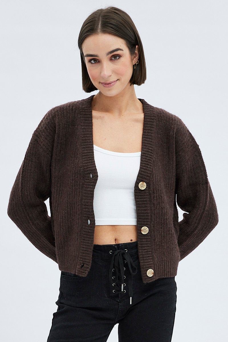 Brown Oversized Cardigan