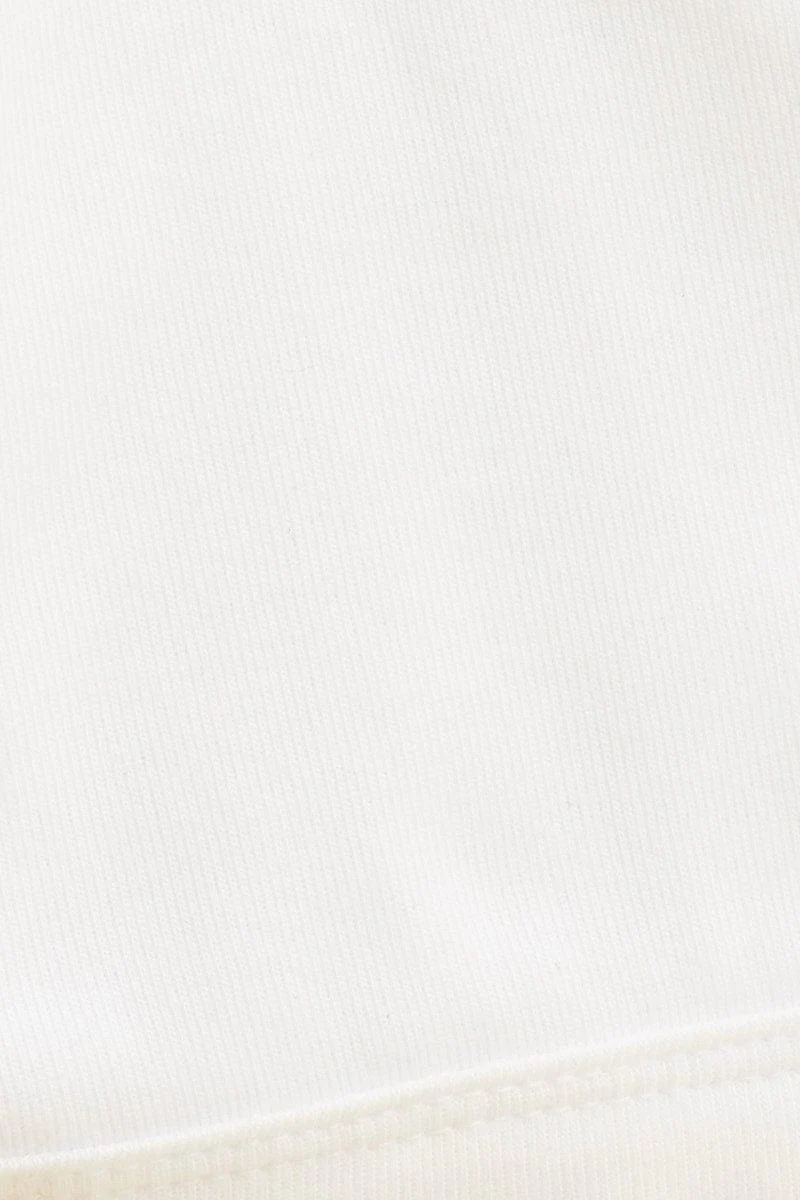 White Cotton Bralette Cotton Stretch Scoop Neck