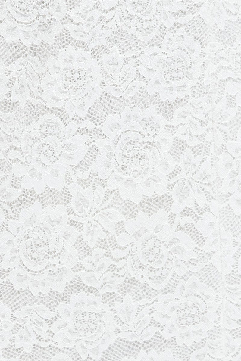 White Maxi Dress Sleeveless Side Split Lace