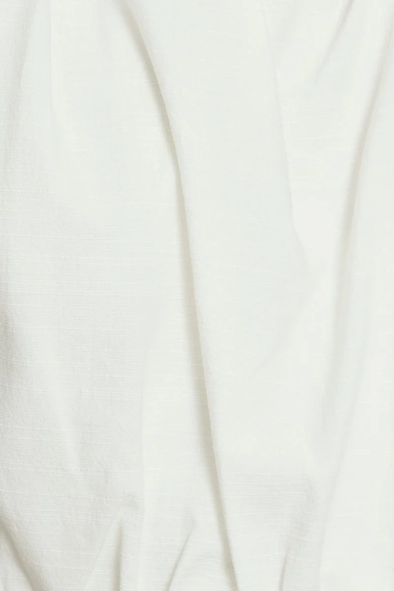 White Crop Top Short Sleeve Off Shoulder