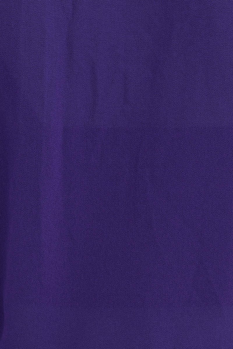 Purple Bolero Long Sleeve V Neck Ruffle Details Chiffon