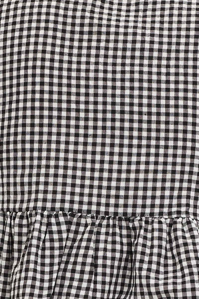 Check Gingham Wrap Top