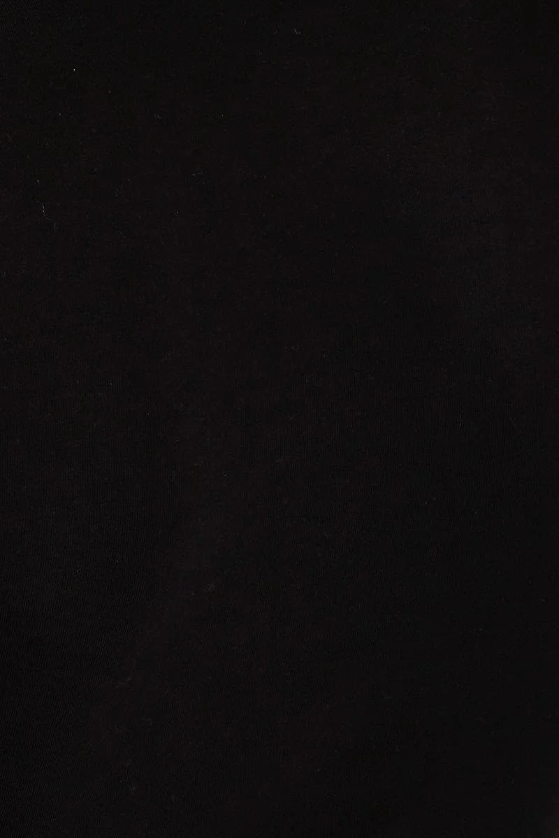 Black Bodysuit Short Sleeve Crew Neck