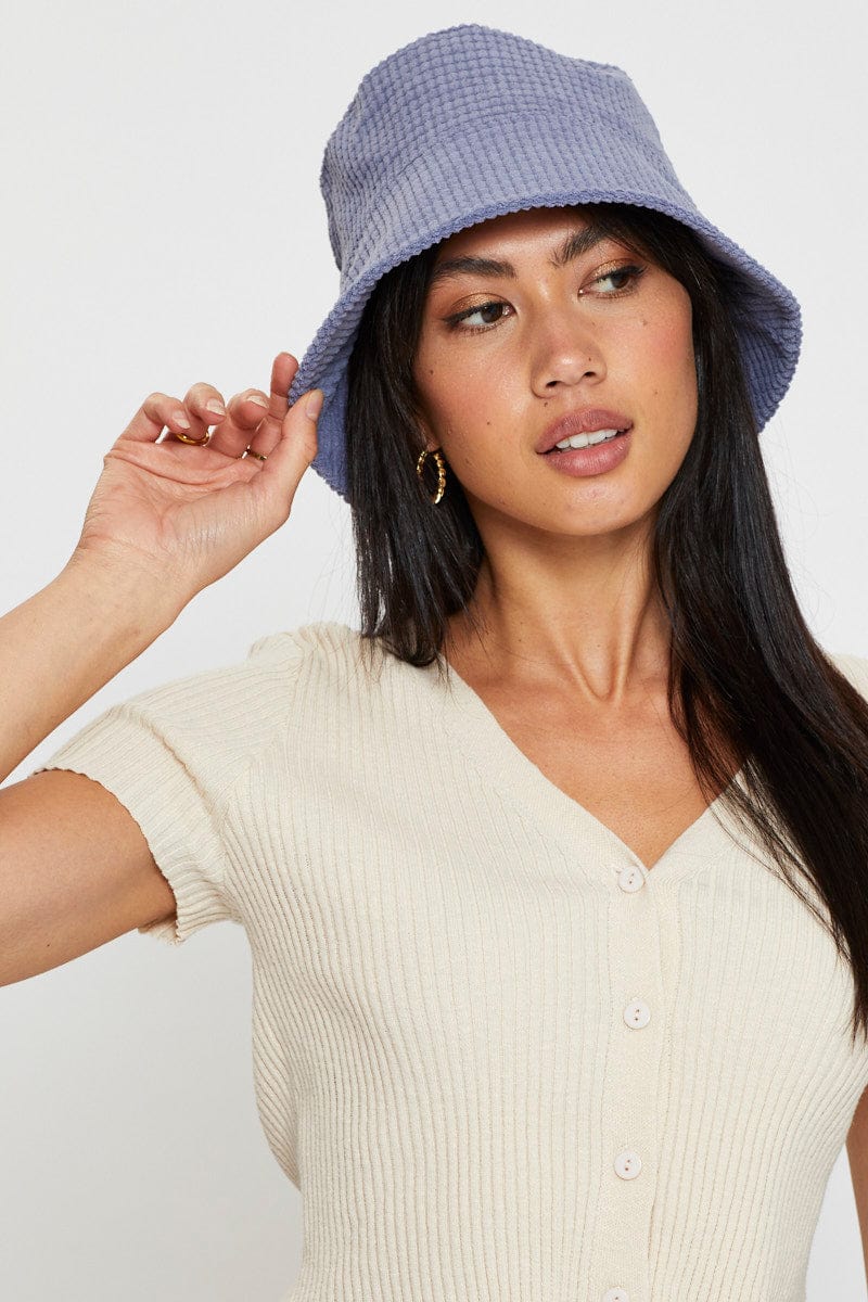 Blue Corduroy Bucket Hat