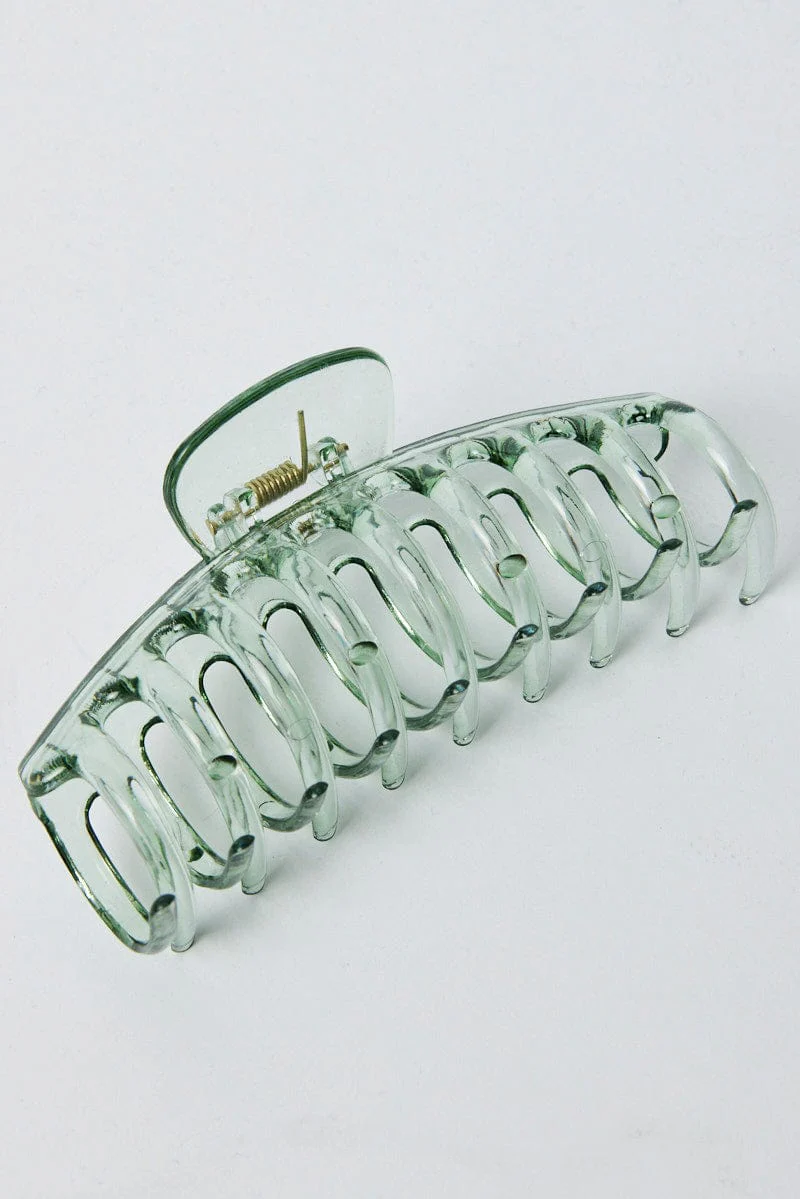 Green Classic Hair Claw Clip