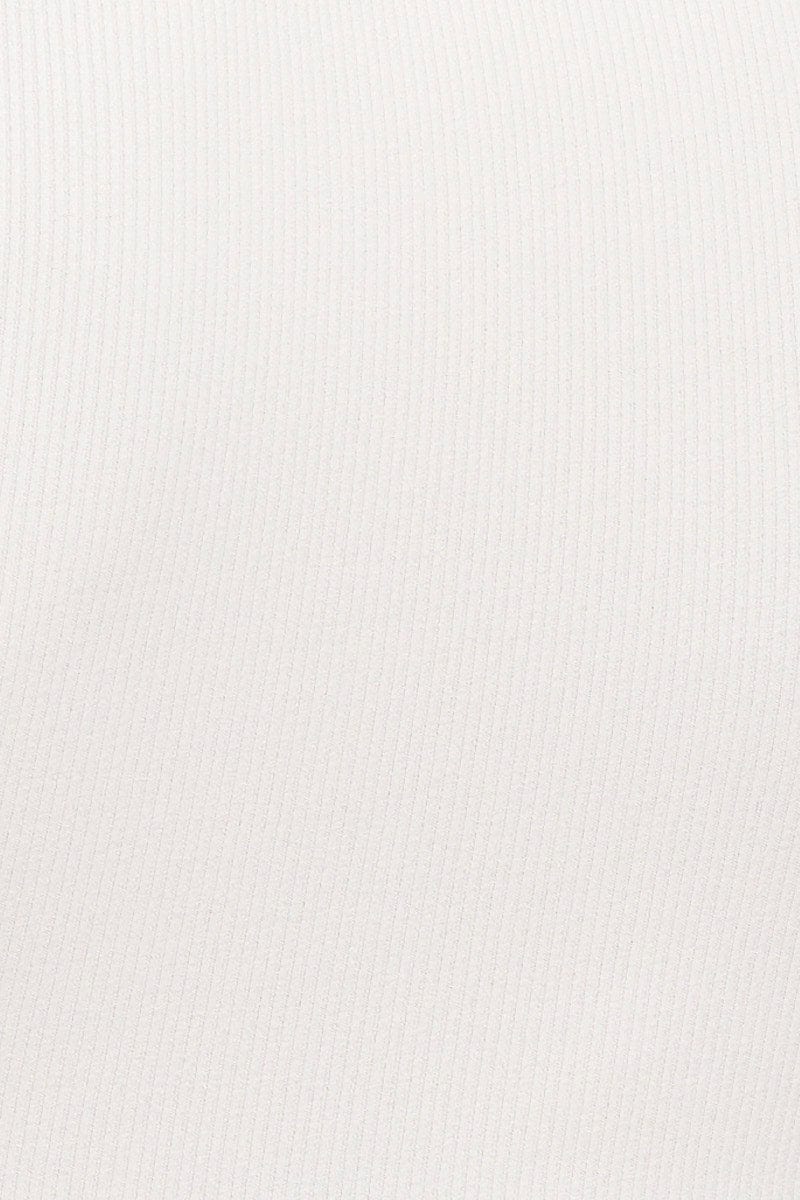 White Jersey Tank Wrap Waist Ribbed