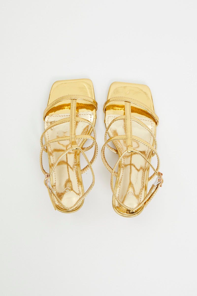 Gold Strappy Heels