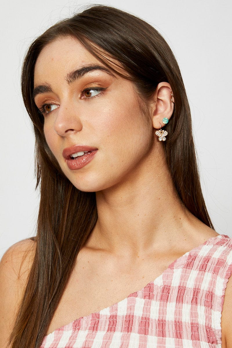Gold 6 Pack Earrings
