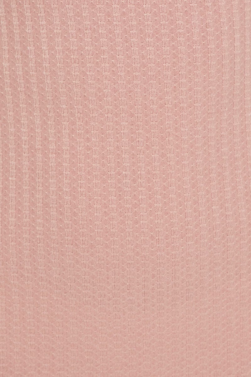 Pink Sleeveless Rib Jersey Mini Bodycon Dress