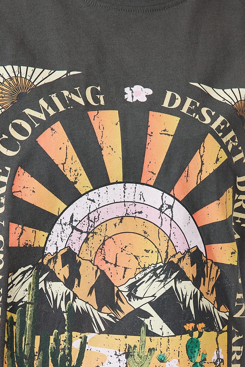 Grey Graphic Tee Short Sleeve