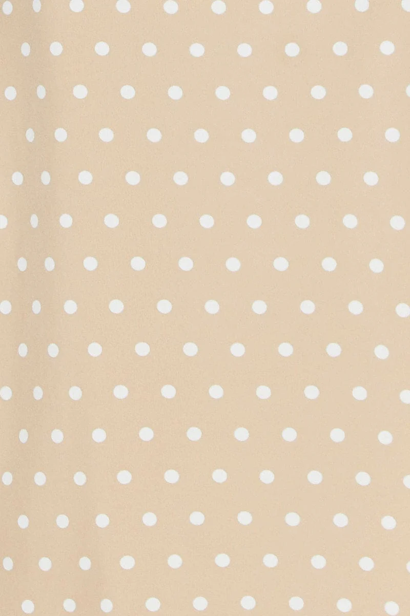 Polka Dot Midi Dress Sleeveless Sweetheart Neckline