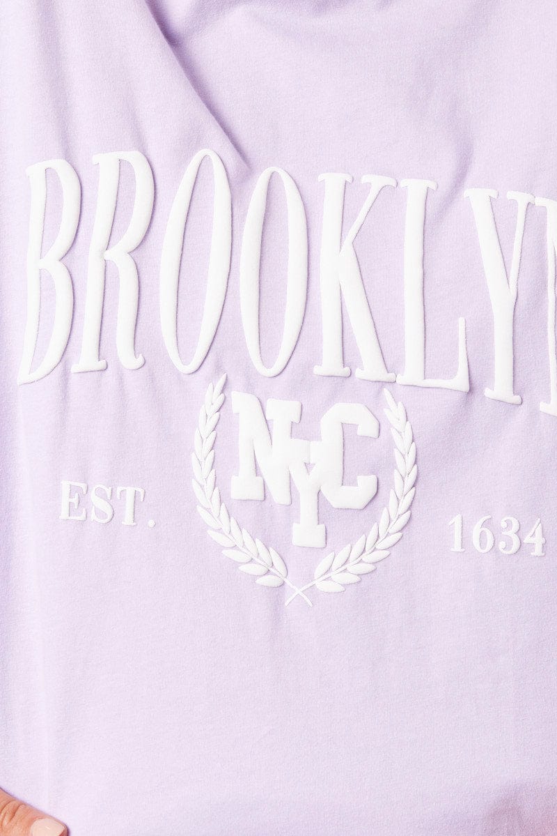 Purple Graphic Tee Short Sleeve