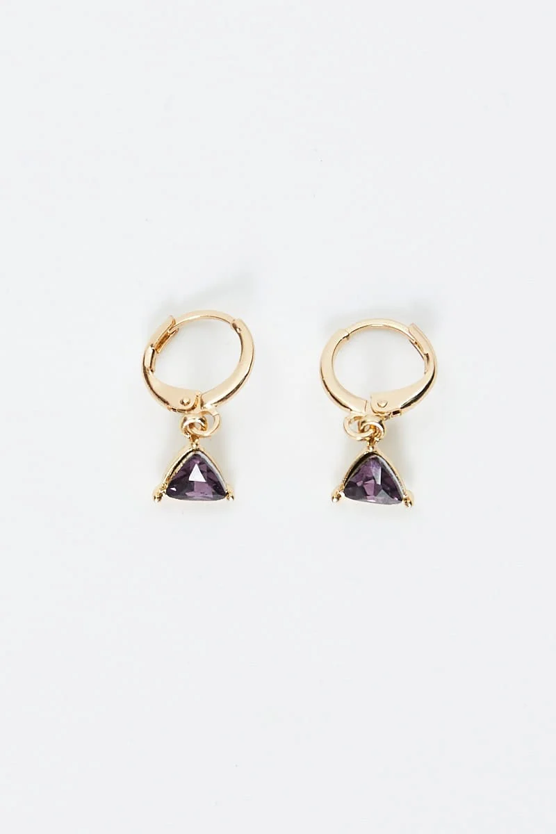 Metallic Nyla Rose Diamante Hoop Earrings