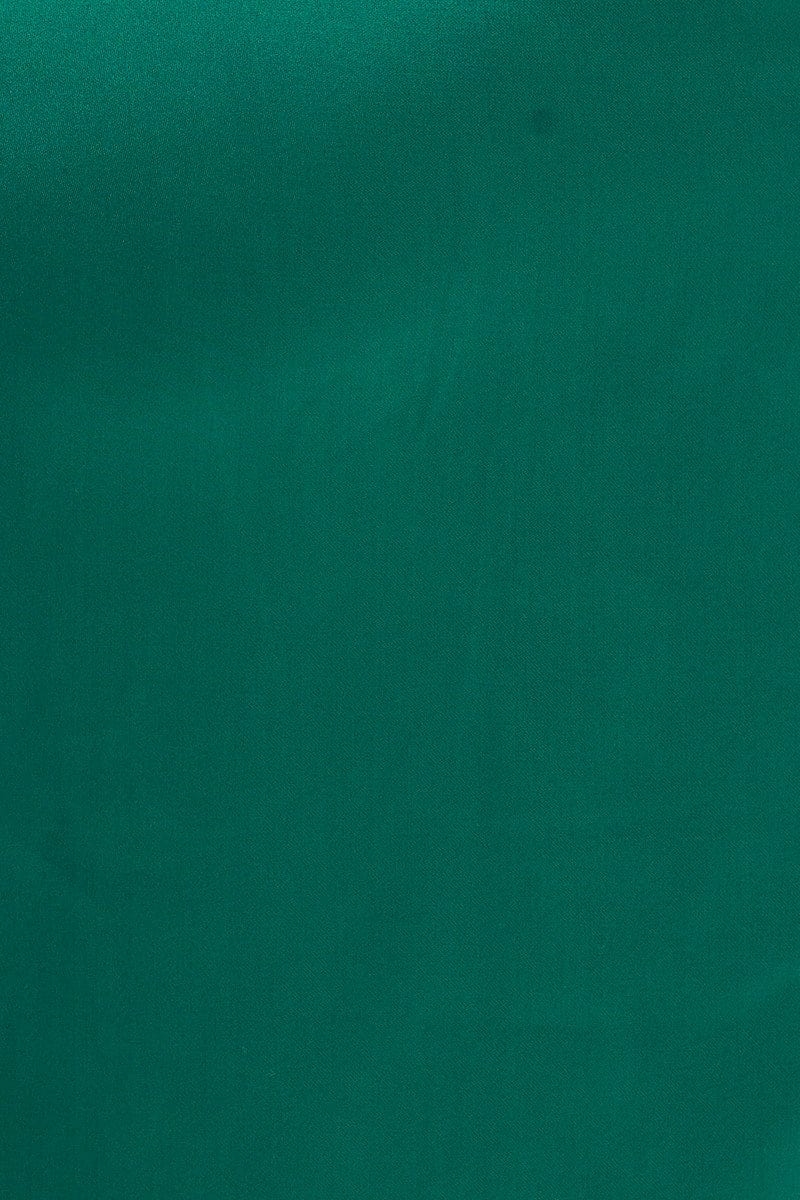 Green Bandeau Dress Satin Wrap