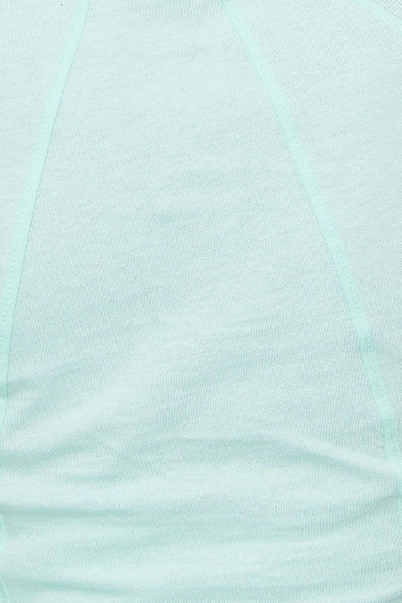 Green Curved Hem T Shirt Short Sleeve