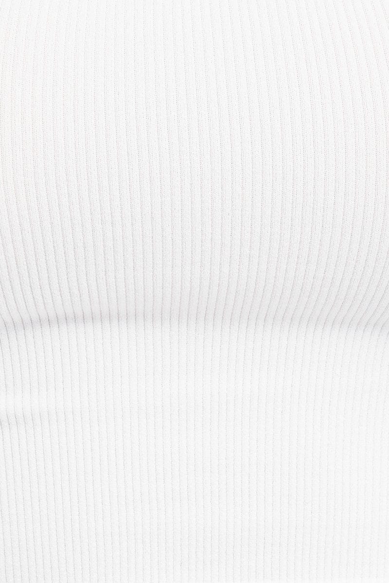 White Singlet Top Round Neck Seamless