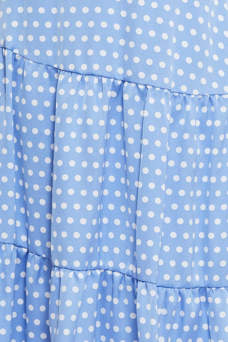 Polka Dot Midi Skirt High Rise