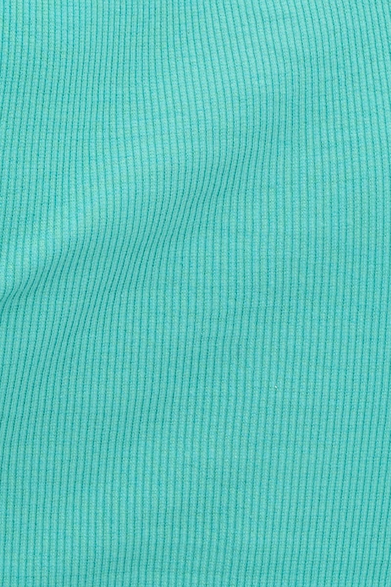 Green Tank Top Sleeveless Crew Neck