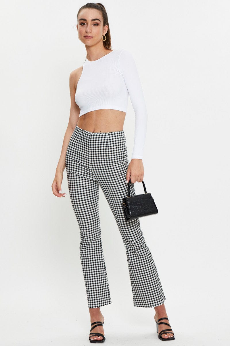 White Seamless One Shoulder Basic Top