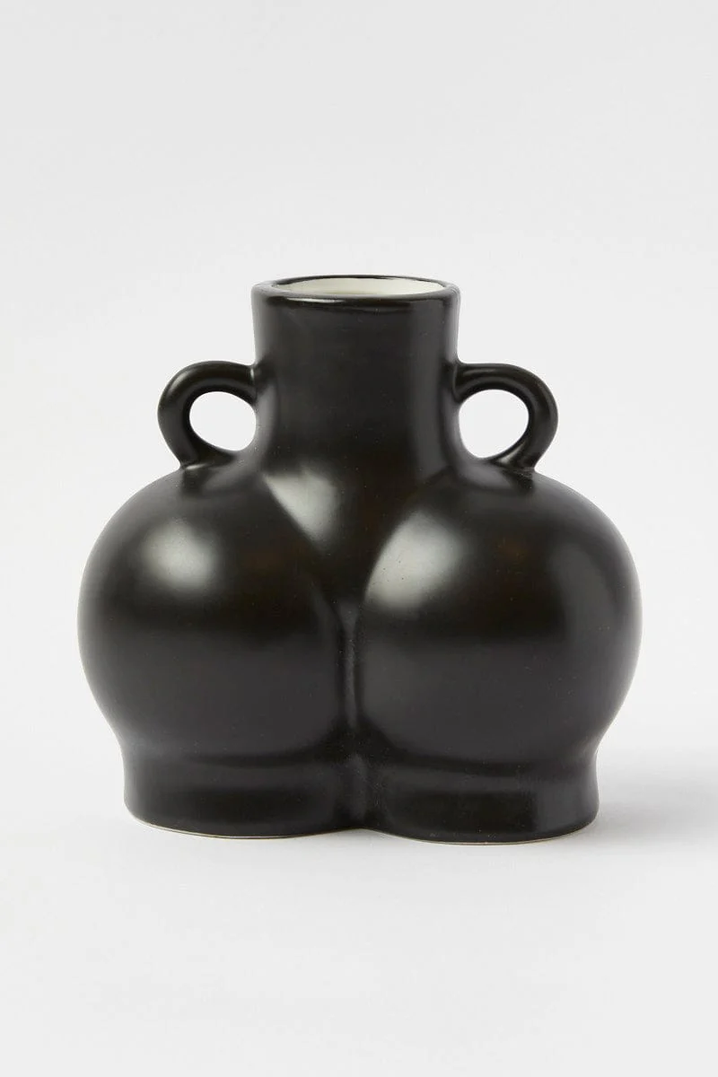 Black Ceramic Booty Vase