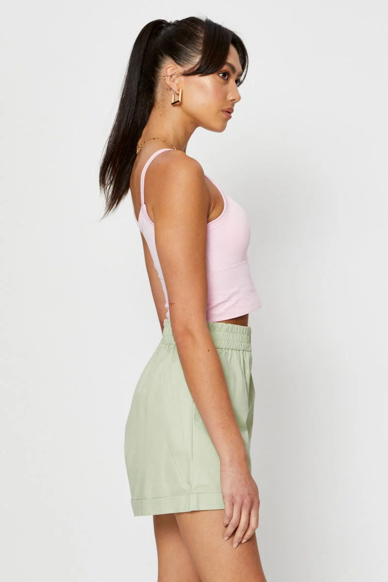 Pink Singlet Top Seamless Crop