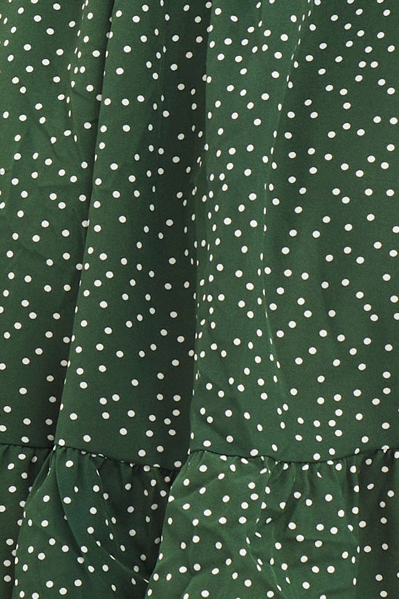 Polka Dot Wrap Dress Long Sleeve