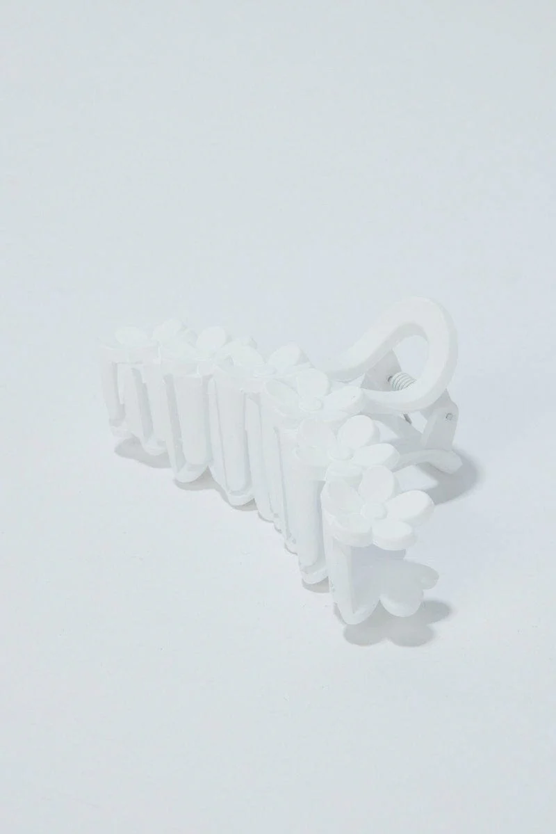 White Flower Claw Clip