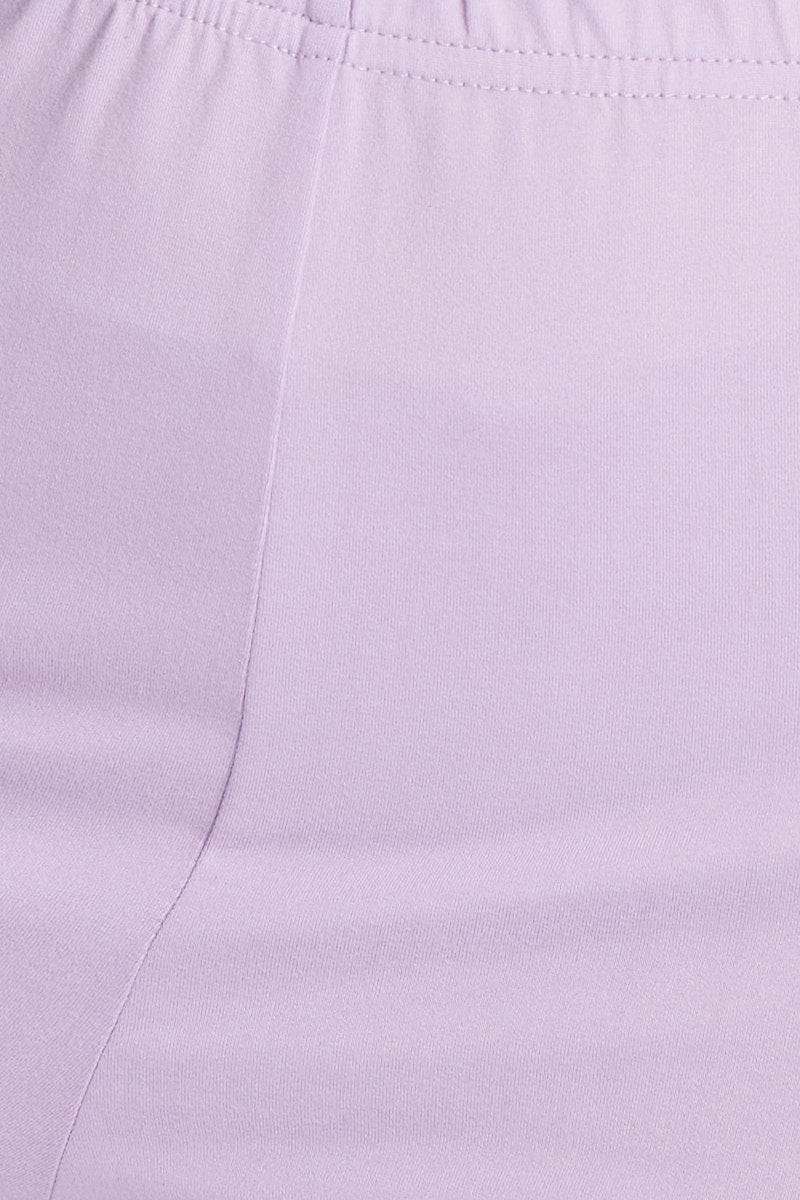 Purple Elastic Waist Track Shorts
