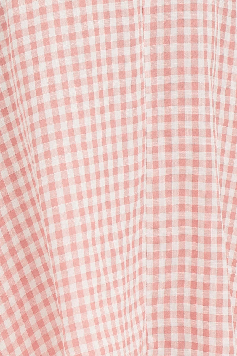 Stripe Check One Shoulder Midi Dress