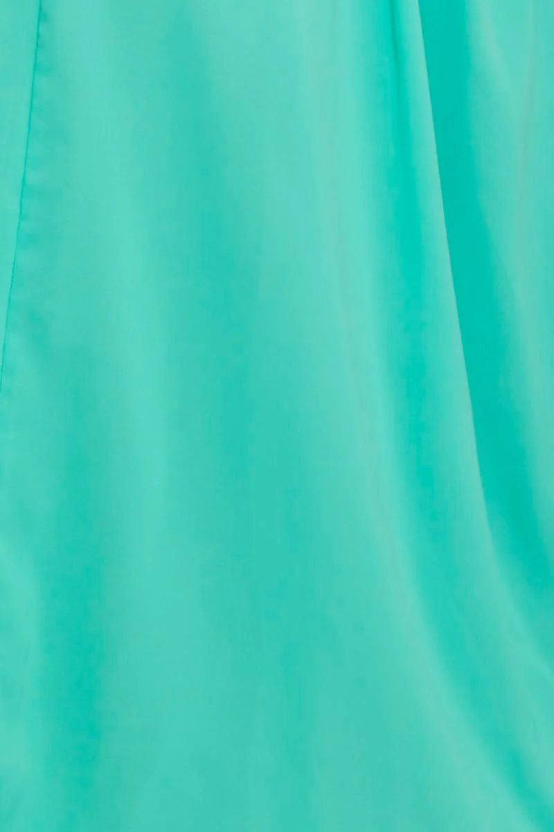 Green Midi Dress Sleeveless Front Split