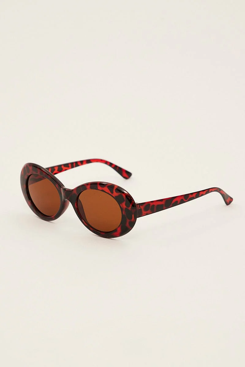 Brown Animal Print Fashion Sunglasses