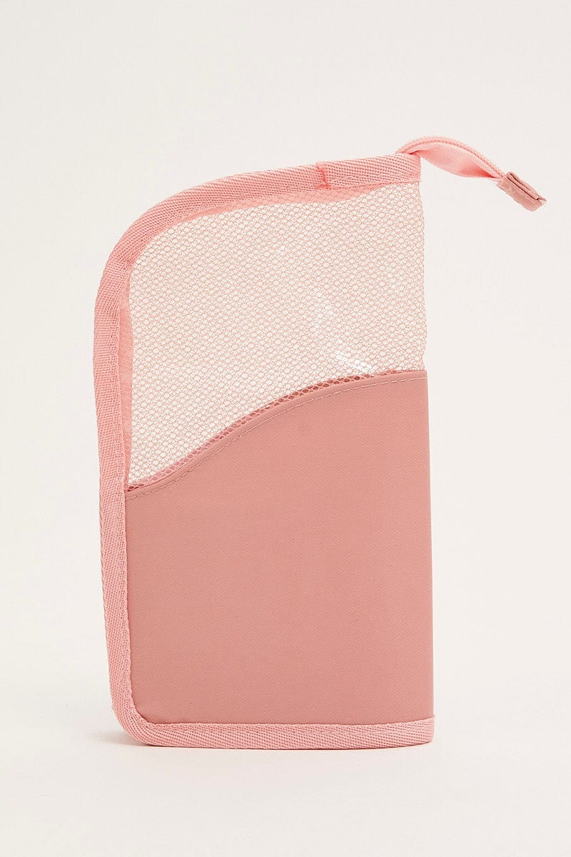 Pink Travel Makeup Brush Organizer Bag Cosmetic Bag
