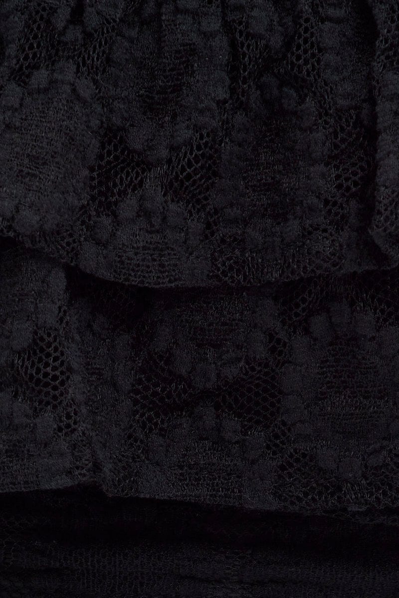 Black Sleeveless Lace Crop Top