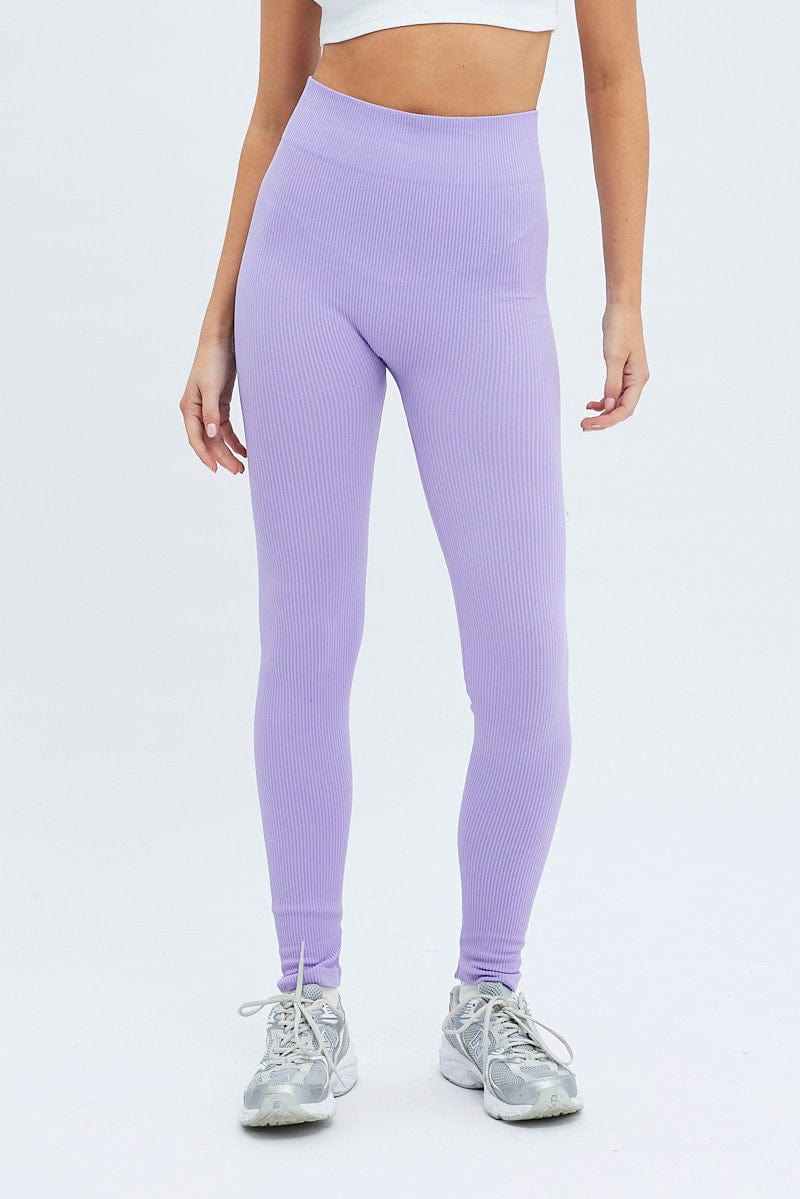 Purple Leggings Seamless Activewear