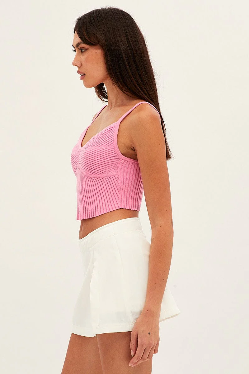 White Mini Skort Mid Rise